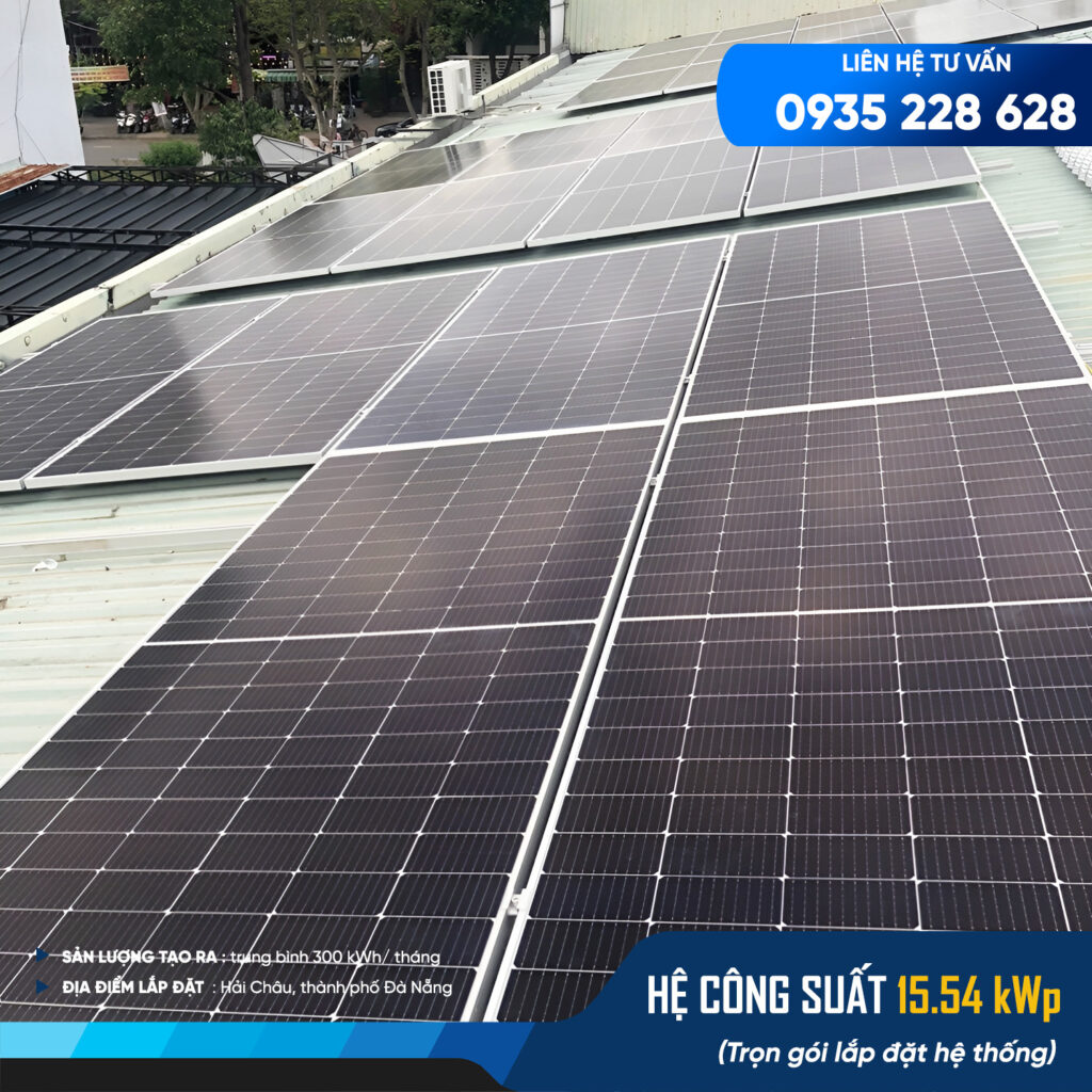 Lắp đặt hệ thống điện mặt trời 15.54kWp tại Hải Châu - Đà Nẵng
