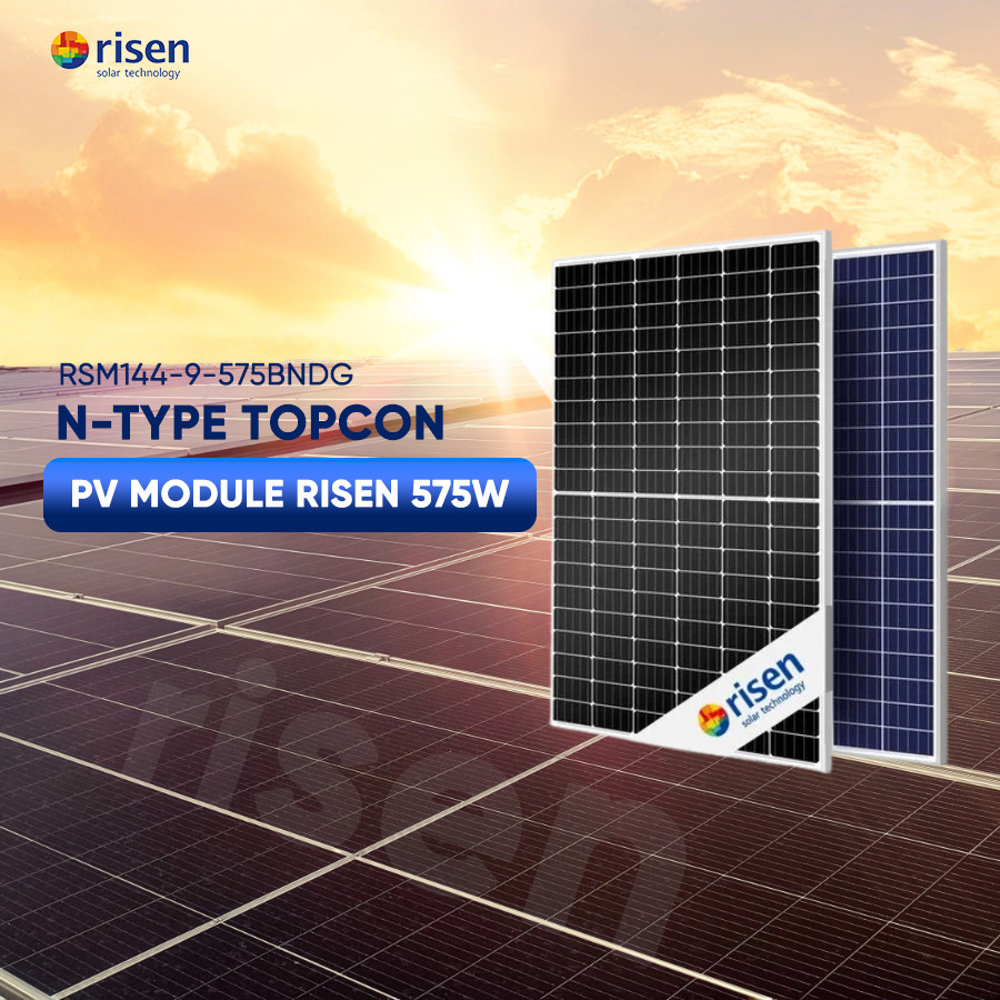 Tấm PV RISEN 575Wp BIFACIAL MODULE – CÔNG NGHỆ 2 MẶT KÍNH