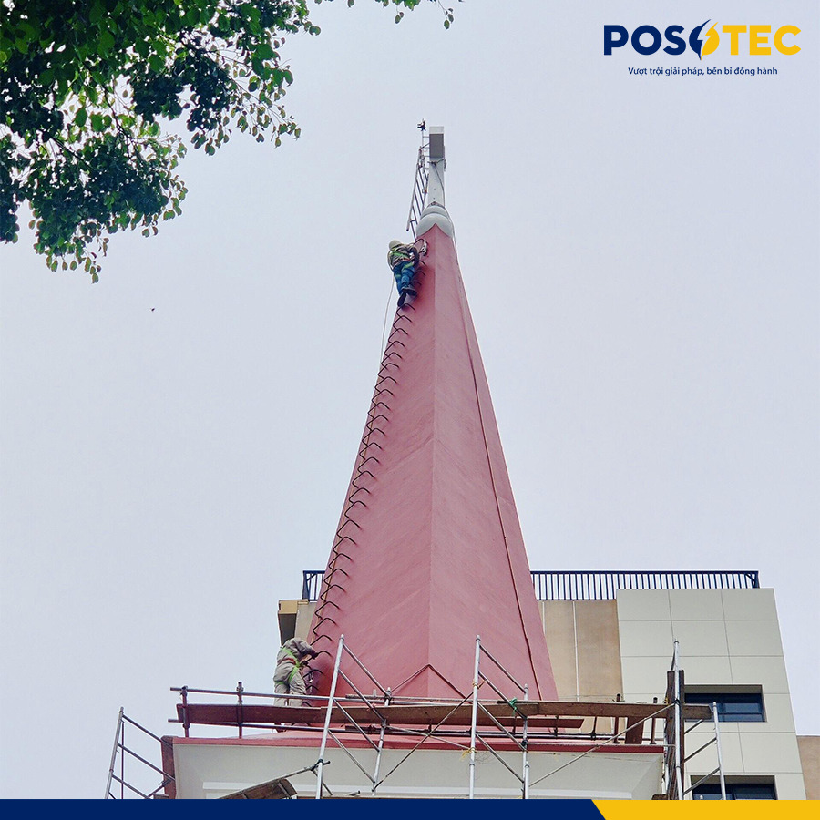 lắp đặt chống sét cho nhà thờ Huế