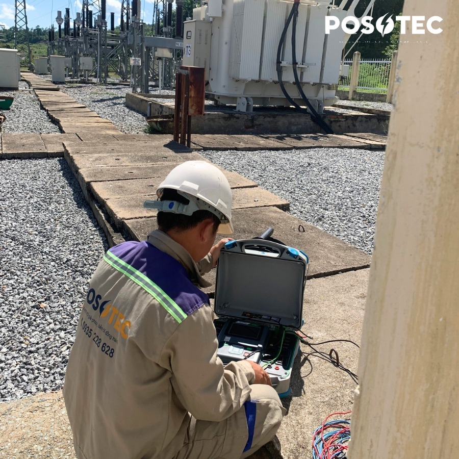 Kỹ sư POSO khảo sát và đo điện trở đất
