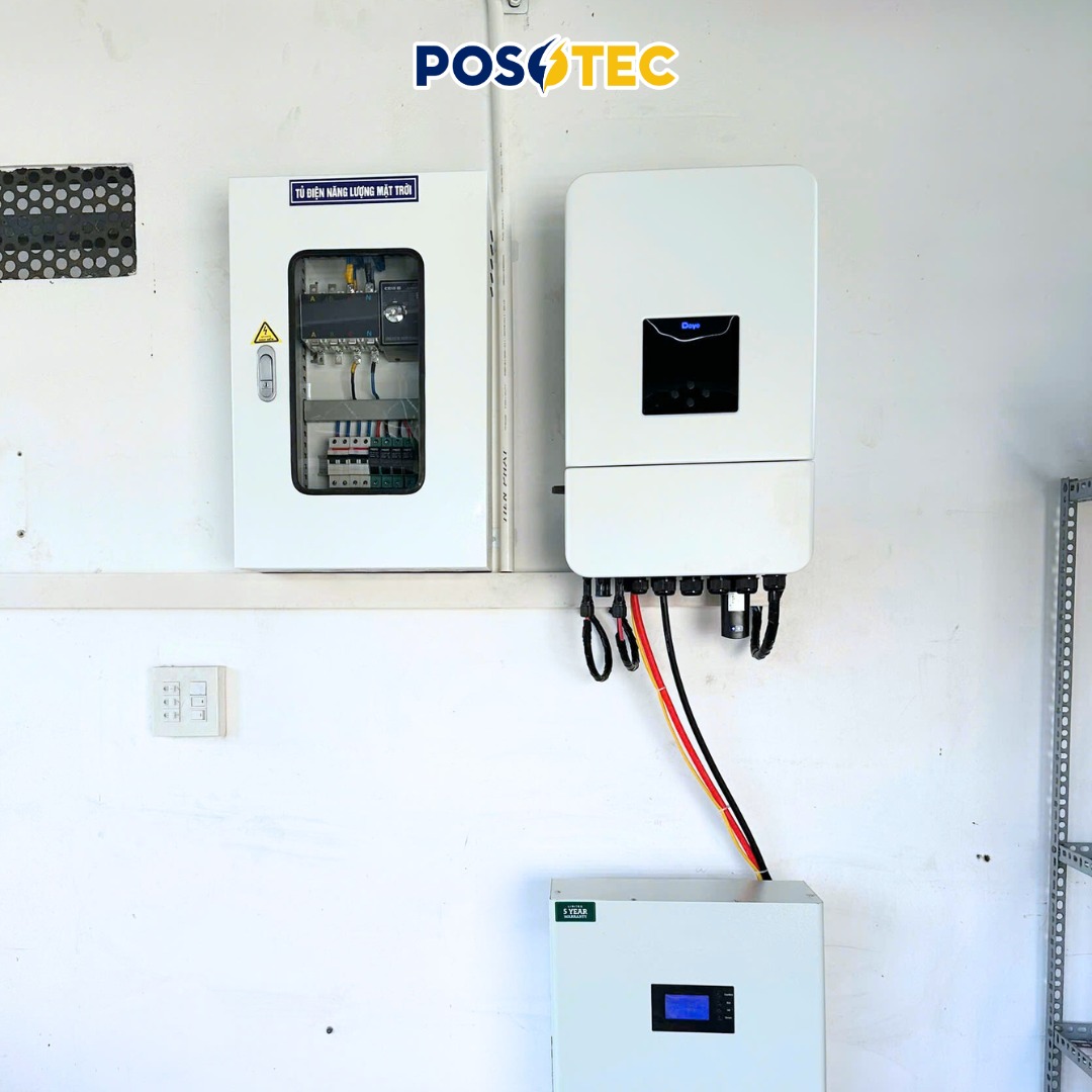 bộ lưu trữ điện mặt trời tại quán cà phê Nha Trang