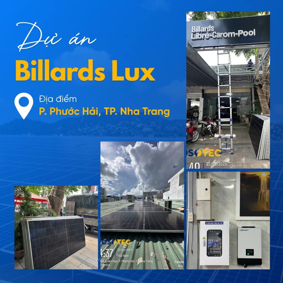Lắp đặt điện mặt trời tại quán billiards Nha Trang