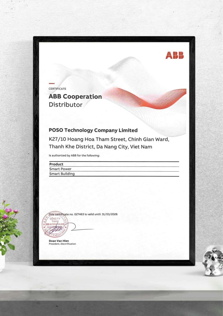 Chứng nhận nhà phân phối thiết bị điện ABB năm 2025