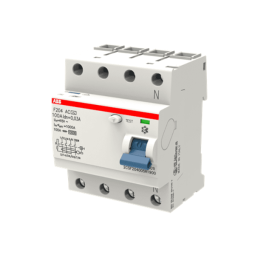 2CSF204005R1900 - Cầu dao chống dòng rò RCCB 4P 100A 30mA  F204 AC-100/0,03