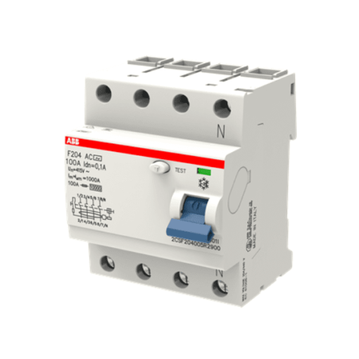 2CSF204005R2900 - Cầu dao chống dòng rò RCCB 4P 100A 100mA  F204 AC-100/0,1