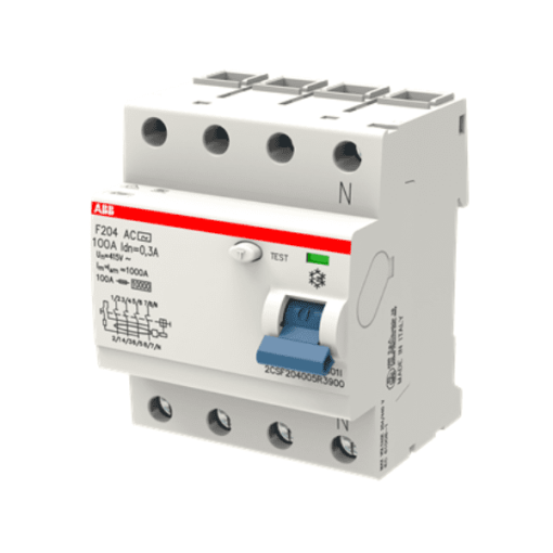 2CSF204005R3900 - Cầu dao chống dòng rò RCCB 4P 100A 300mA  F204 AC-100/0,3