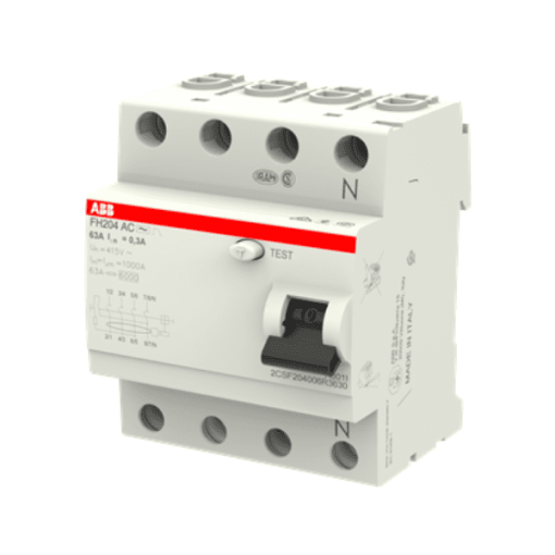 2CSF204006R3630 - Cầu dao chống dòng rò RCCB 4P 63A 300mA  FH204 AC-63/0,3