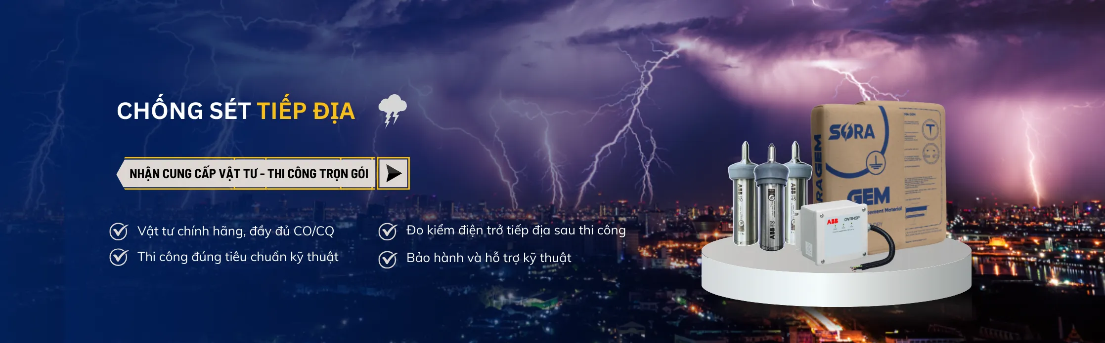 Nhận thi công trọn gói chống sét - tiếp địa an toàn uy tín